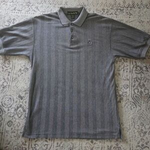 Knights Of Round Table Polo Men's Large Grey Striped Polo